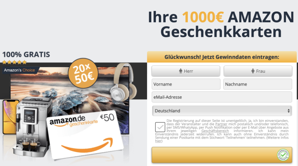 Sichern Sie sich einen Amazon-Gutschein im Wert von 1.000 €!